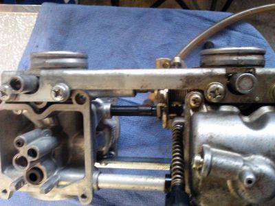 Kawasaki 454 LTD (1986) Keihin CVK34 carb
one side cleaned
Keywords: Kawasaki 454 LTD (1986) Kiehin CVK34 carbs