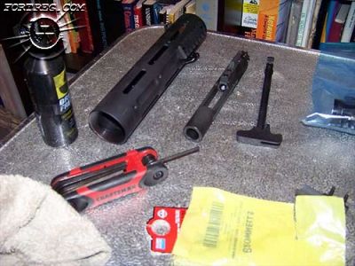 STAG BCG and charging handle, YHM float tube, BreakFree CLP (I swear by it), tools by Craftsman
